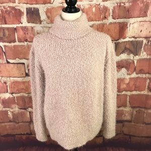 Falls Creek Marled Fuzzy Rolled Neck Sweater Sz L